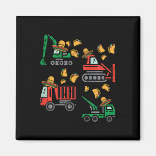 Aimant Enfants Construction Camion Bulldozer Cinco De May