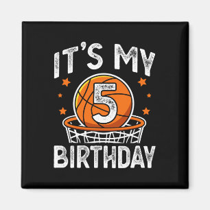 Aimant Enfants de 5 ans Bysketbyll Sport 5e anniversaire
