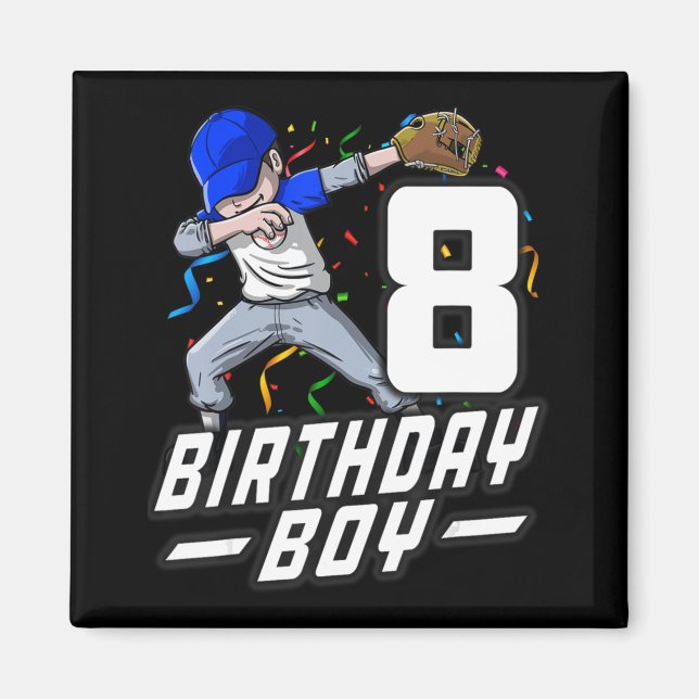 Aimant Enfants de 8 ans Garçons de 8 ans Baseball de 8 an (Devant)