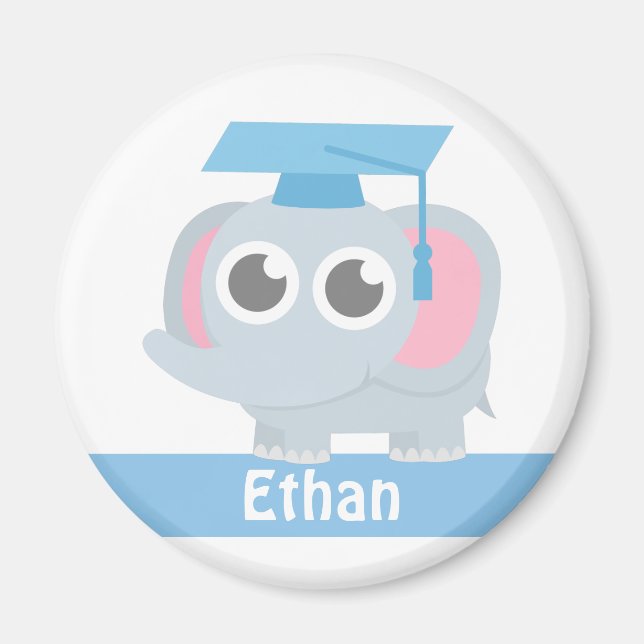 Aimant Enfants d'éléphant mignons Remise de diplôme présc (Devant)
