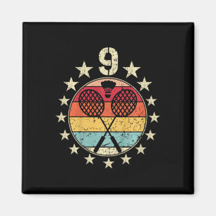 Aimant Enfants Dminton Anniversaire 9 ans Garçon Dminton