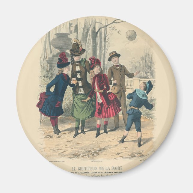 Aimant Enfants Famille Antique Victorienne Enfant (Devant)