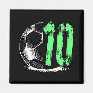 Aimant Enfants Football 10 ans garçon fête d'anniversaire