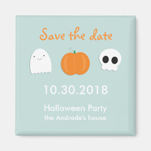 Aimant Enfants Halloween Save Date Cute Citrouille crâne