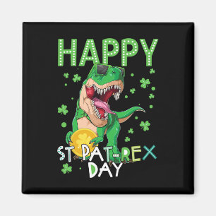 Aimant Enfants Heureux St Patricks Day T-rex Dinosaure Ga
