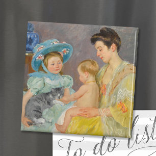 Aimant Enfants jouant avec un chat   Mary Cassatt
