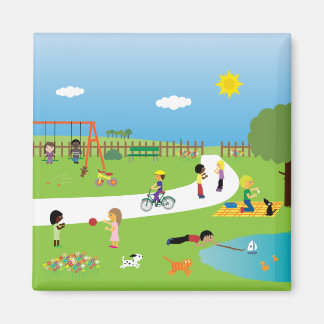 Aimant Enfants jouant dans l'aimant du parc