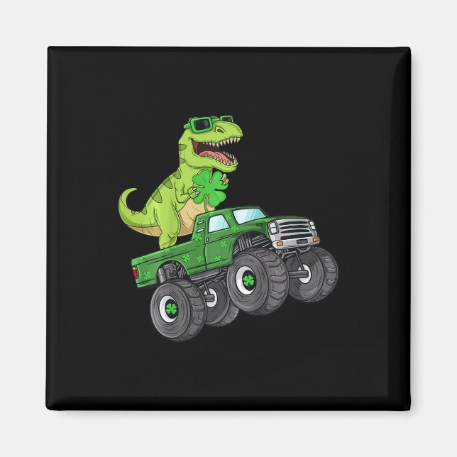 Aimant Enfants Jour de la Saint Patrick T Rex équitation  (Devant)