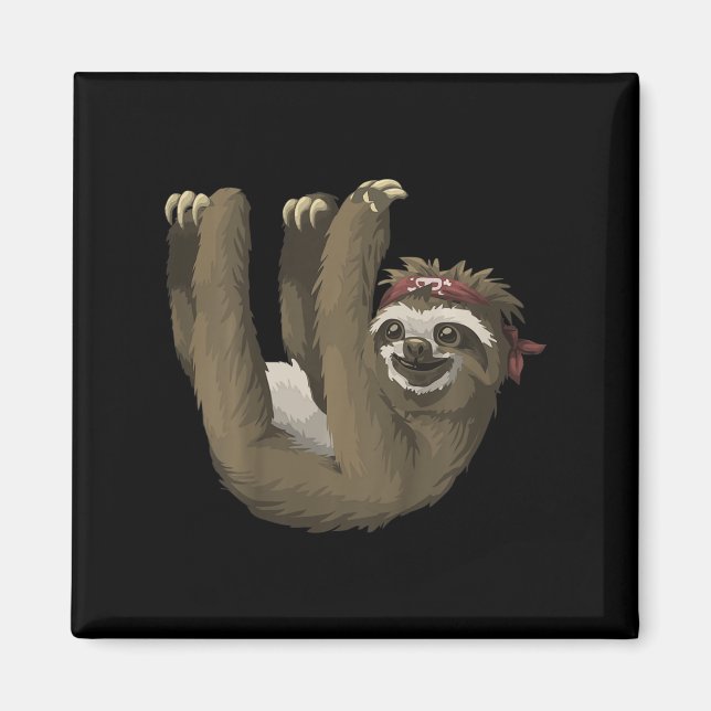 Aimant Enfants mignonne Sloth Retro Sloths Tee (Devant)
