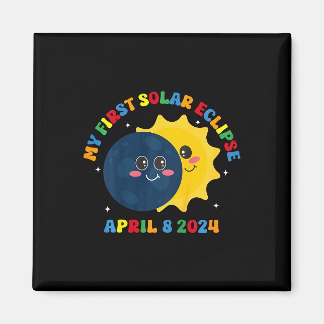 Aimant Enfants Mon premier total Éclipse solaire 8 avril (Devant)