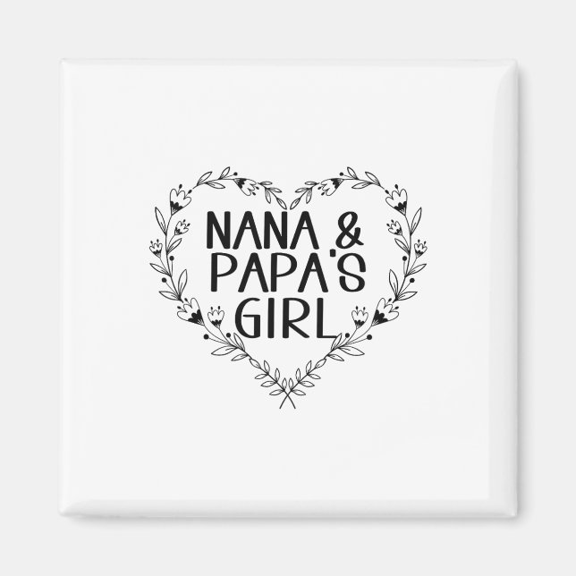 Aimant Enfants Nana &amp; Papas Girl Floral Heart To Gran (Devant)