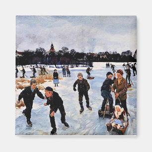 Aimant Enfants patinage en dehors de faborg