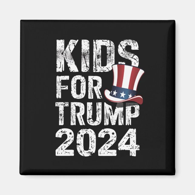 Aimant Enfants pour Trump Élections USA 2024 (Devant)