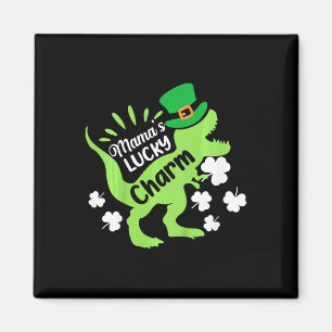 Aimant Enfants St Patricks Day Mamas Chanceux Charme Dino