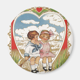Aimant Enfants victoriens vintages de jour de Valentines