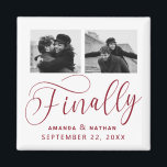 Aimant Enfin minimaliste Mariage 2 Photo Enregistrer la d<br><div class="desc">Ça valait la peine d'attendre et maintenant vous êtes enfin prêt à envoyer votre sauvegarde des dates! Ce mariage minimaliste à l'exception de la date magnets sont parfaitement simple mais super moderne. Personnalisez facilement le design en ajoutant vos propres photos, noms et date mariage. Les éléments correspondants se trouvent dans...</div>