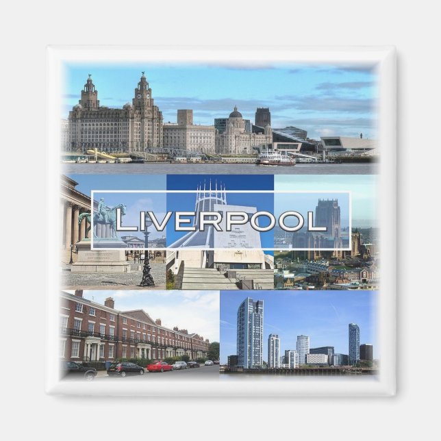 Aimant ENG027 LIVERPOOL, Angleterre, Europe, Réfrigérateu (Devant)