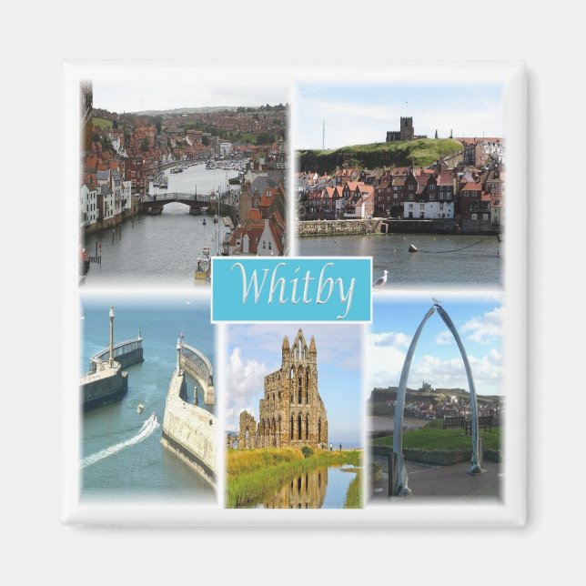 Aimant ENG057 WHITBY, Yorkshire, Angleterre, Europe (Devant)