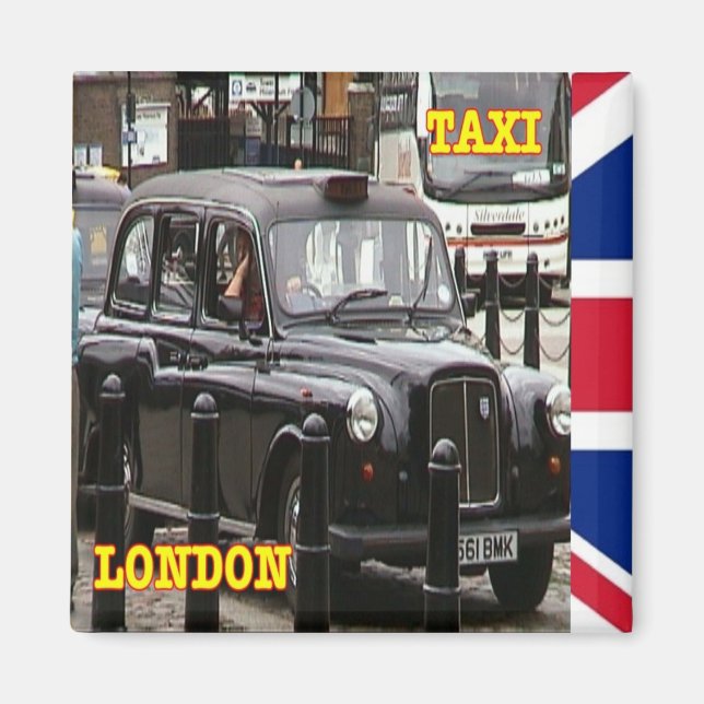 Aimant ENG094 LONDRES BLACK CASQUETTE TAXI, Réfrigérateur (Devant)