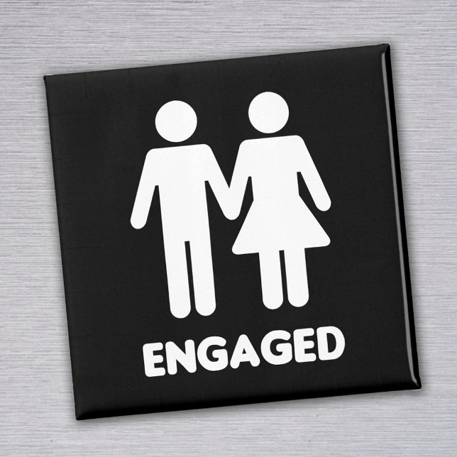 Aimant Engaged Couple (White Silhouette) (Créateur téléchargé)