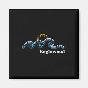 Aimant Englewood Floride Fl Rétro Plage Surf Vintage