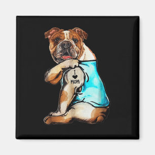 Aimant English Bulldog - I Love Mom Tattoo Mothers Day Gi