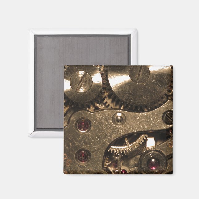 Aimant Engrenages de montre en métal Steampunk (Recto/Verso)