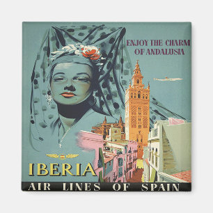 Aimant Enjoy The Charm Of Andalusia, Spain,Vintage Travel