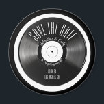 Aimant Enregistrement vinyle rétroactif noir enregistrer<br><div class="desc">💿 Design rétro intemporel : Nos magnets présentent un design rétro intemporel inspiré des disques vinyles vintages. L'attrait classique du disque ajoute une touche de nostalgie, faisant de votre faire-part fiançailles un souvenir unique et mémorable. 📅 Enregistrer la Date avec le Style : Réglez le ton de votre célébration mariage...</div>