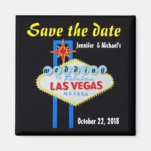 Aimant Enregistrer la date à Las Vegas (Devant)