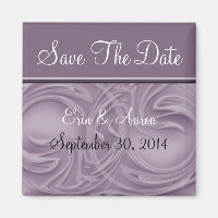 "Enregistrer la date" Boucles sur violet