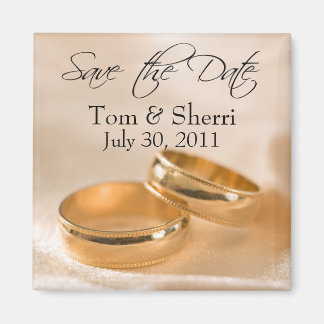 Aimant Enregistrer la date Custom Gold Bands Mariages Mag