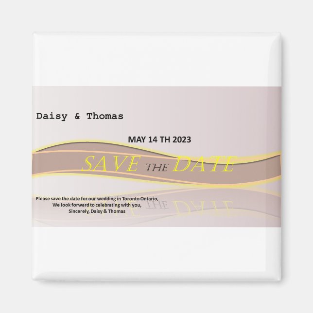 Aimant Enregistrer la date de l'annonce du mariage (Devant)