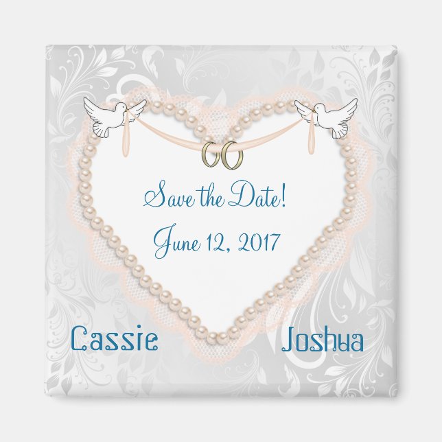 Aimant Enregistrer La Date Doves (Devant)