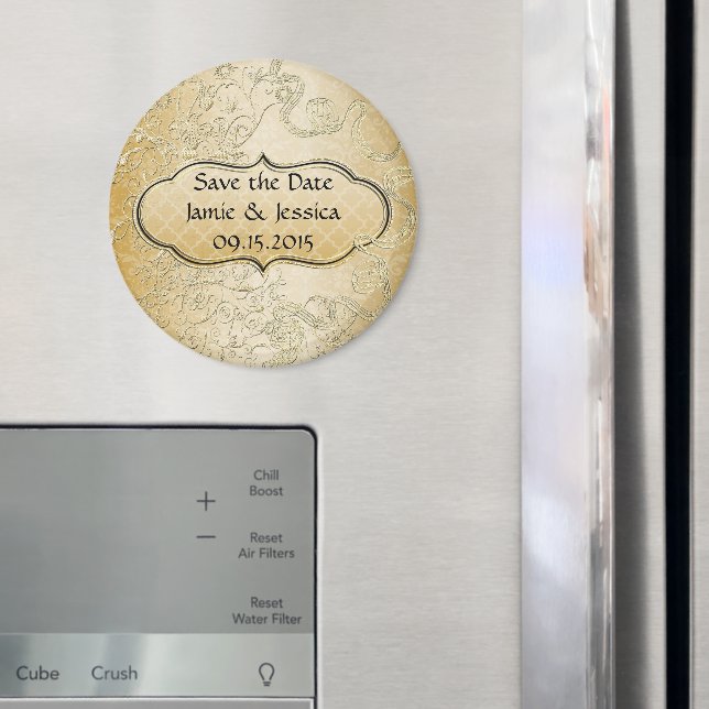 Aimant Enregistrer la date Gold Wedding Enregistrer la da (In situ (réfrigérateur))