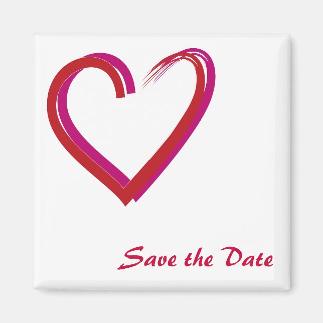 Aimant Enregistrer la date/le coeur (Devant)