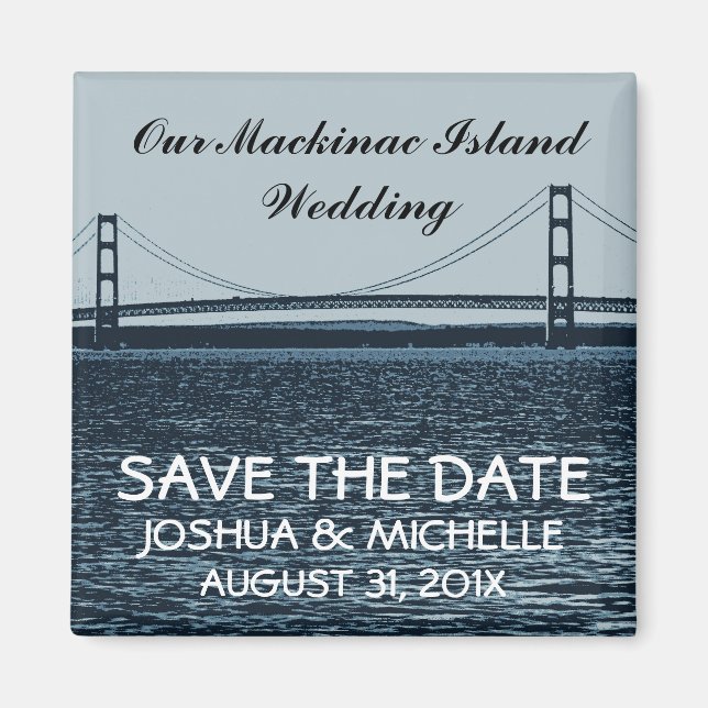 Aimant Enregistrer la date Mariage de l'île Mackinac (Devant)