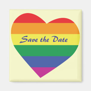 Aimant Enregistrer la date/Mariage/Gay pride Rainbow