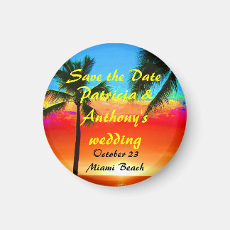 Aimant Enregistrer la date Mariage Palm Trees