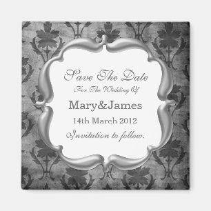 Aimant Enregistrer la date Mariage Vintage motif floral g