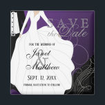 Aimant Enregistrer la date - Mariée et fille - Violet<br><div class="desc">Enregistrer la date Magnets personnalisés. Idéal pour la fête de mariage, la répétition, la Fête des mariées, la fête de bachelorette et plus encore. Cherchez plus de dessins et de couleurs dans mon magasin. Si besoin est... vous pouvez supprimer tout le texte et recommencer à neuf avec vos propres choix...</div>