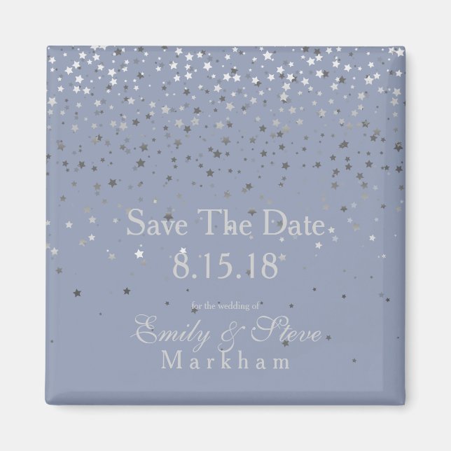 Aimant Enregistrer La Date Petite Argent Stars Magnet-DST (Devant)