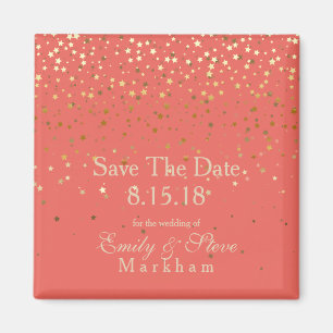 Aimant Enregistrer La Date Petite Golden Stars Magnet-Cor