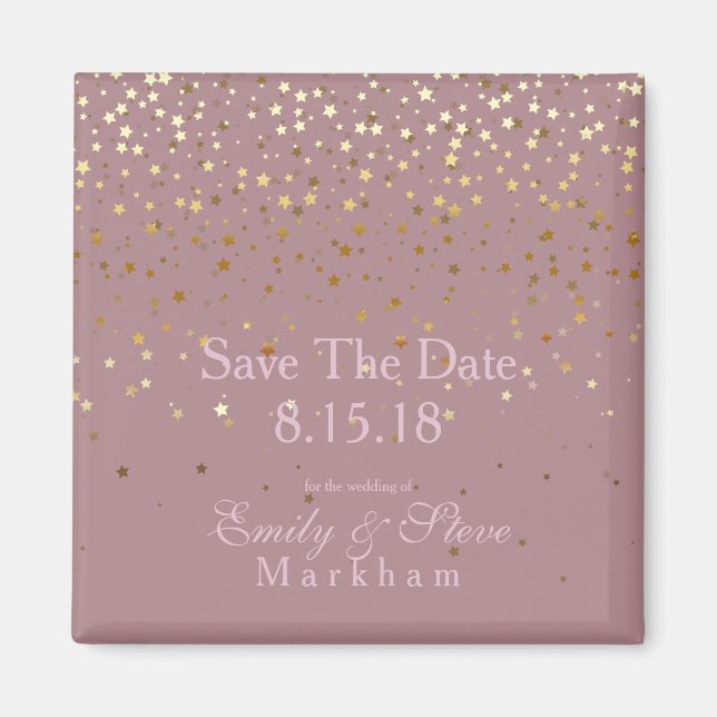 Aimant Enregistrer La Date Petite Golden Stars Magnet-DST (Devant)