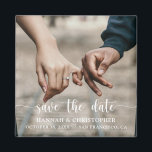 Aimant Enregistrer La Date Photo Moderne Élégant Script<br><div class="desc">Annoncez votre date de mariage avec ces élégants Magnet Réservez la date manuscrits. Customisez avec votre propre photo et les détails du mariage.</div>