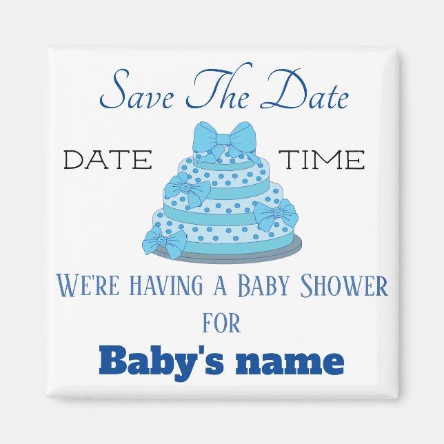 Aimant Enregistrer la date pour le baby shower (Devant)