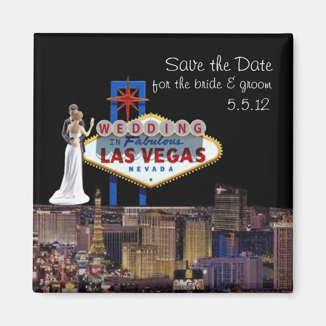 Aimant Enregistrer la date, pour Mariage de mariée et de  (Devant)