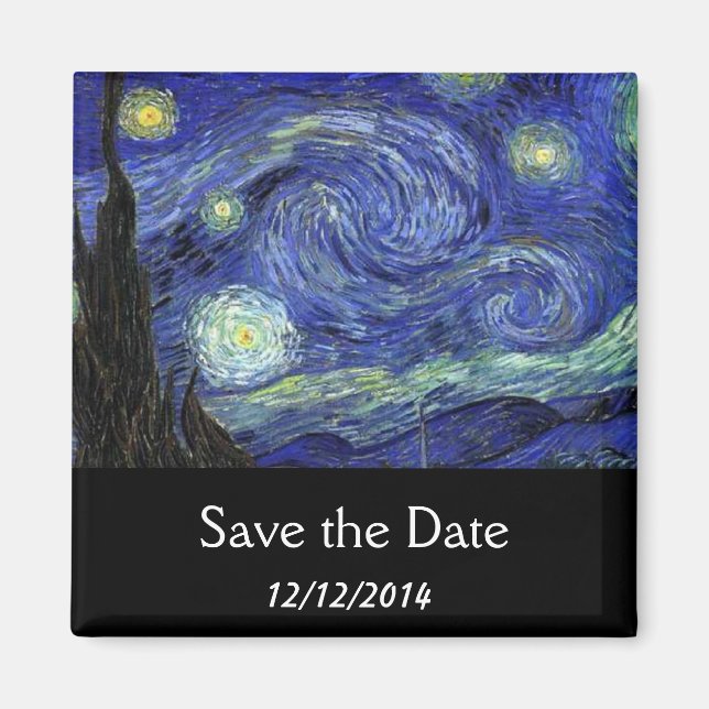 Aimant enregistrer la date, Starry Night (Devant)