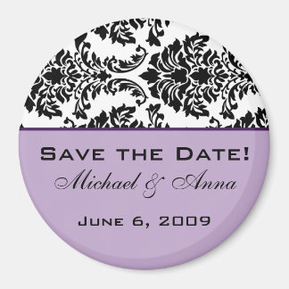 Aimant Enregistrer l'aimant de date Baroque noir & violet