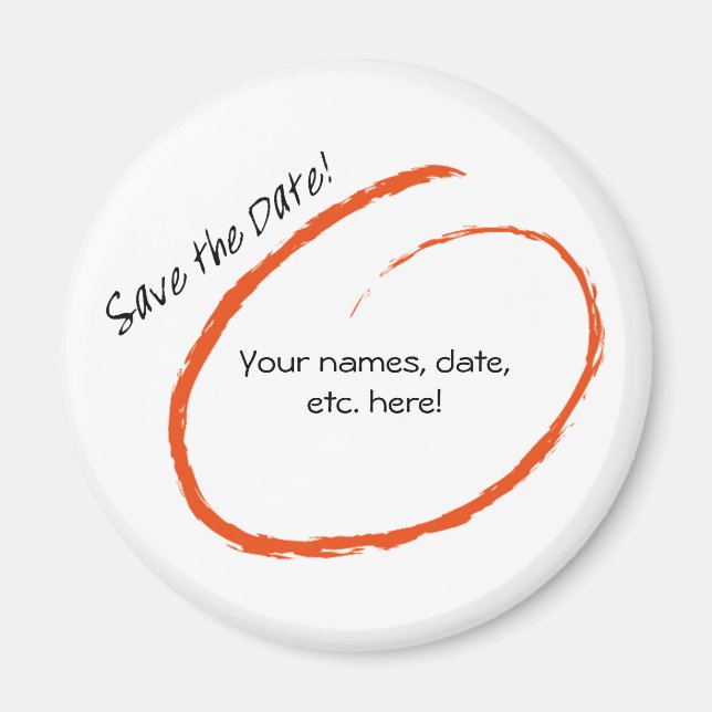 Aimant Enregistrer l'aimant du calendrier des dates (Devant)